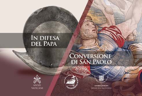 Inauguration de l’exposition « En défense du Pape » et présentation d’une tapisserie de la Conversion de saint Paul au Palais apostolique de Castel Gandolfo